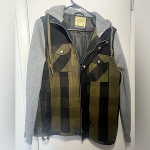 Men's Green and Gray Plaid Jacket